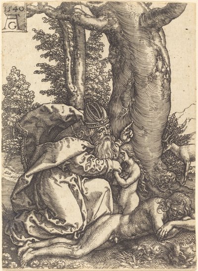Eevan luominen, 1540. tekijältä Heinrich Aldegrever