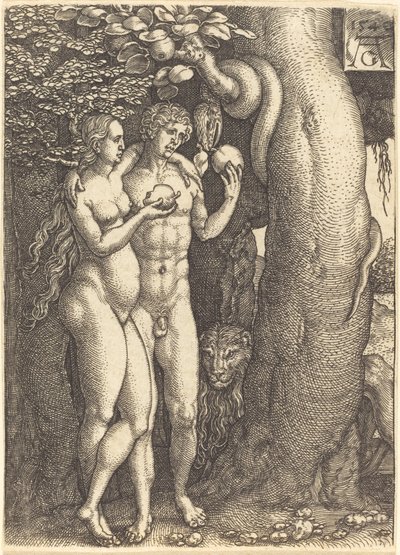 Käärmeen kiusaus, 1540. tekijältä Heinrich Aldegrever