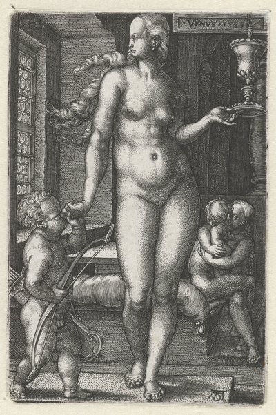Venus (otsikko esineessä) The Seven Planets (sarjan nimi) tekijältä Heinrich Aldegrever