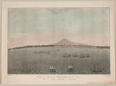 Batavian kaupunki ja linnoitus Jaavan saarella Englannin saarron aikana vuonna 1800 tekijältä Heinrich Grosch