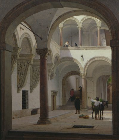 Palazzo Favan sisäpiha, Bologna, 1874 tekijältä Heinrich Hansen