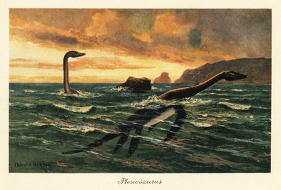 Plesiosaurus dolichodeirus meressä. tekijältä Heinrich Harder