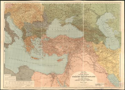 Yleiskartta turkkilaisesta sotatoimialueesta - perustuu Carte Generale des Provinces Europeennes et Asiatiques de L