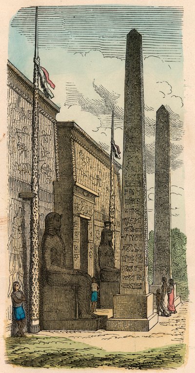 Muinainen Egypti: Palatsin temppelin sisäänkäynti tekijältä Heinrich Leutemann