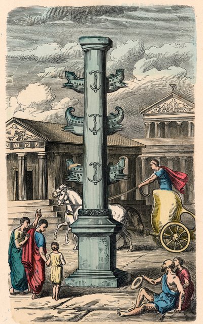 Muinainen Rooma: Forum Romanum, voiton muistopylväs tekijältä Heinrich Leutemann