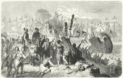 Actiumin taistelu, 31 eKr. (kaiverrus) tekijältä Heinrich Leutemann