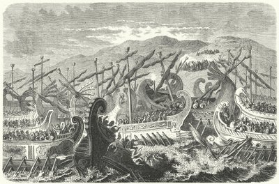 Salamin taistelu, 480 eKr. (kaiverrus) tekijältä Heinrich Leutemann