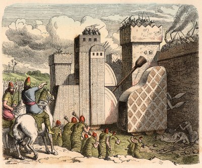 Mesopotamia, Assyria: linnoituksen hyökkäys tekijältä Heinrich Leutemann
