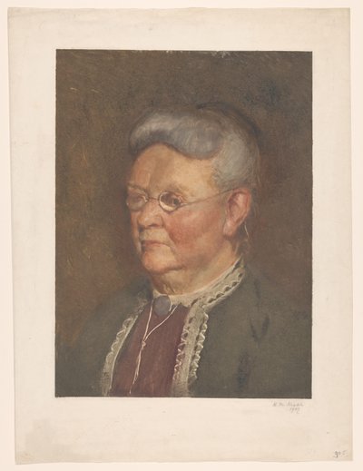 Vanhan naisen muotokuva tekijältä Heinrich M. Krabbé (signed by artist)