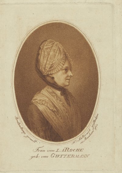 Sophie von La Roche, os. Gutermann von Gutershofen 1730-1807, 1782. tekijältä Heinrich Sintzenich
