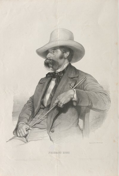Säveltäjä Federico Riccin muotokuva 1809-1877, 1853. tekijältä Heinrich Stohl