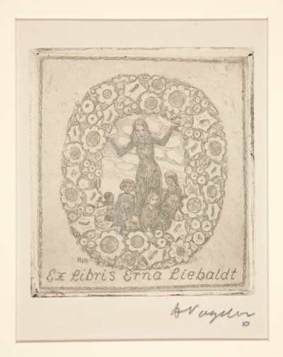 Kirjakilpi: Ex Libris Erna Liebaldt tekijältä Heinrich Vogeler