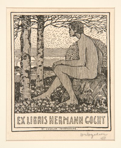Kirjakilpi: Ex Libris Hermann Gocht tekijältä Heinrich Vogeler
