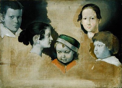 Taidemaalari Julius Schnorr von Carolsfieldin (1794-1872) viisi vanhinta lasta, n. 1839-40 tekijältä Heinrich Wilhelm Truebner