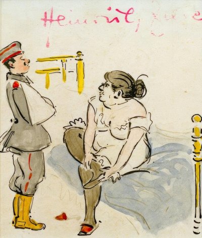 Haavoittunut sotilas ja huora tekijältä Heinrich Zille