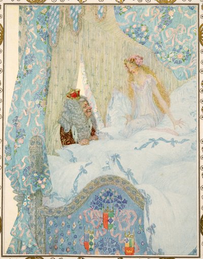Prinsessa herneen päällä Hans Christian Andersenin tarinoista, pub. 1911 tekijältä Heinrich and Urban Lefler
