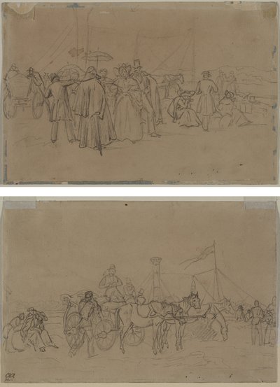 Reinin höyrylaivan matkustajat (recto) Reinin höyrylaivan matkustajat (käänteinen) tekijältä Heinrich von Mayr