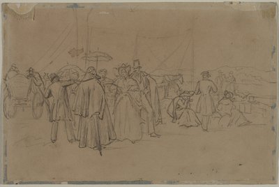 Rhine Steamer recto matkustajat, toinen tai kolmas vuosineljännes 1800-luvulta. tekijältä Heinrich von Mayr