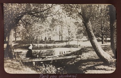 Ensimmäinen maailmansota: "Ukraina vuosina 1914-1916 Saksan armeijan hyökkäyksen aikana. Puisto (m/w kuva) tekijältä Heldenfriedhof Dsessentniki (attr. to)