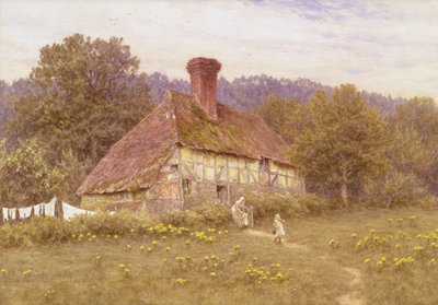 Mökki lähellä Blackdownia, Sussex (akvarelli) tekijältä Helen Allingham