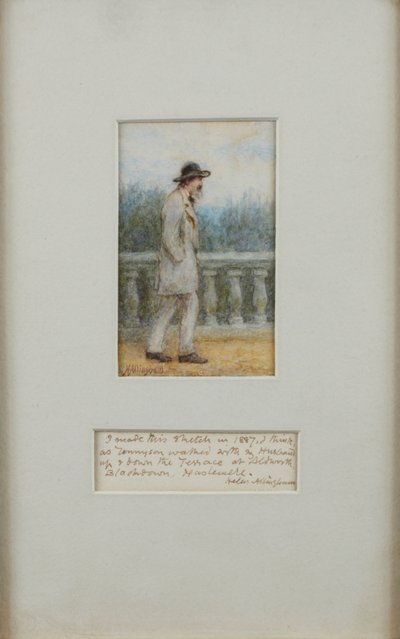 Alfred, Lord Tennyson puutarhassaan tekijältä Helen Allingham