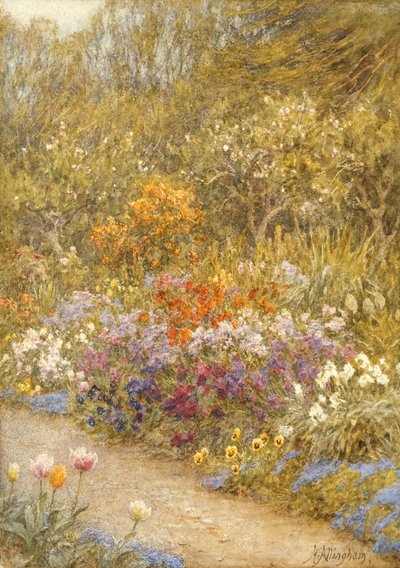 Keittiöpuutarhassa, Farringford (wc paperilla) tekijältä Helen Allingham
