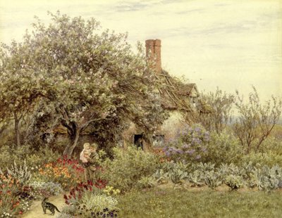 Lähellä Hambledonia (akvarelli paperille) tekijältä Helen Allingham