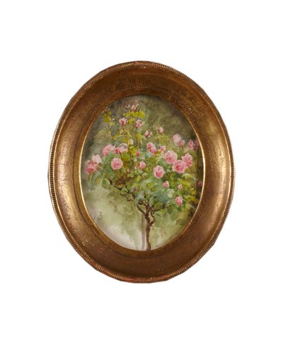 Ruusupensas (akvarelli paperille) tekijältä Helen Allingham