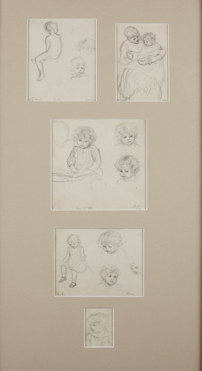 Luonnokset Henry Allinghamista, n. 1884 (kynä paperille) tekijältä Helen Allingham