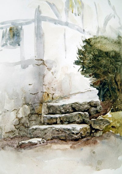 Steps at Bearsted, Kent (akvarelli paperille) tekijältä Helen Allingham