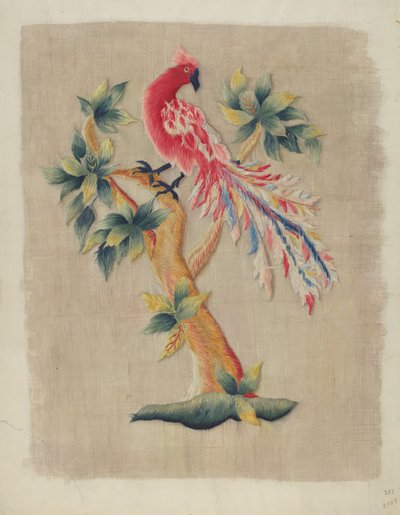 Sängyn verhon osa, c. 1937. tekijältä Helen E. Gilman