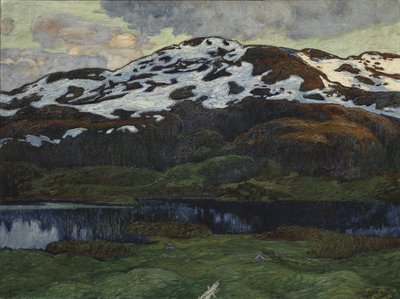 Kesäilta lähellä Kallsjöniä (öljy kankaalle) tekijältä Helmer Osslund