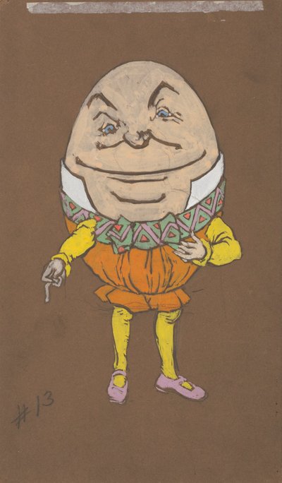 Humpty Dumpty (pukusuunnittelu elokuvaan Liisa Ihmemaassa, 1915). tekijältä Henderson, William Penhallow