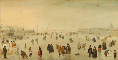Kohtaus jäällä tekijältä Hendrick Avercamp