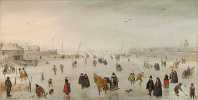 Kohtaus jäällä, c. 1625. tekijältä Hendrick Avercamp