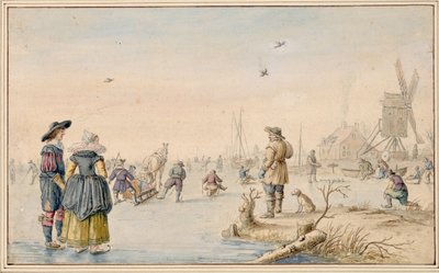 Hendrick Avercamp - Talvimaisema luistelijoiden kanssa, Albertina tekijältä Hendrick Avercamp
