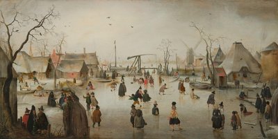 Luistelu kylässä tekijältä Hendrick Avercamp