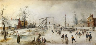 Kohtaus jäällä tekijältä Hendrick Avercamp