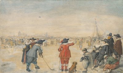 Talvipelit Frozen River Ijsselillä tekijältä Hendrick Avercamp