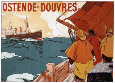 Lauttalaiva Oostenden ja Doverin välillä, n. 1900 (juliste) tekijältä Hendrick Cassiers