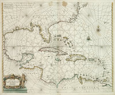 Caribische eylanden Pascaerte, from de Barbados tot aende Bocht van Mexico tekijältä Hendrick Doncker