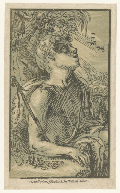 Johannes Kastaja erämaassa tekijältä Hendrick Goltzius (attributed to)