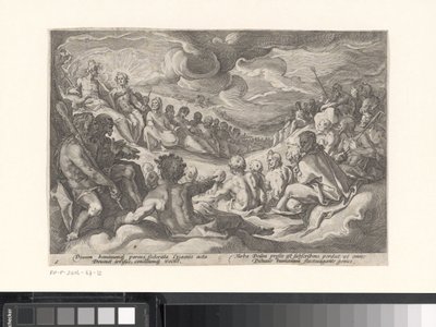 Jupiter kysyy neuvoa olympialaisilta Metamorphoses of Ovid (sarjan nimi) tekijältä Hendrick Goltzius (workshop of)