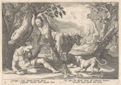 Merkurius tappaa Argusin Metamorphoses of Ovid (sarjan nimi) tekijältä Hendrick Goltzius (workshop of)