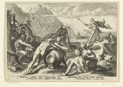 Neptunus ja jokien jumalat aiheuttavat tulvan Ovid