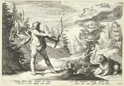 Arcas valmistautui tappamaan äitinsä tekijältä Hendrick Goltzius