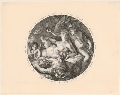 Bacchus, Ceres ja Venus tekijältä Hendrick Goltzius