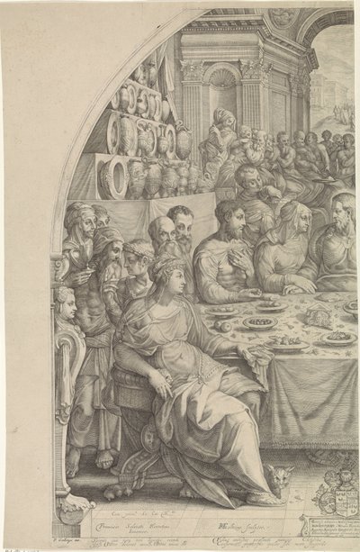 Häät Canassa, sivu jäljellä tekijältä Hendrick Goltzius