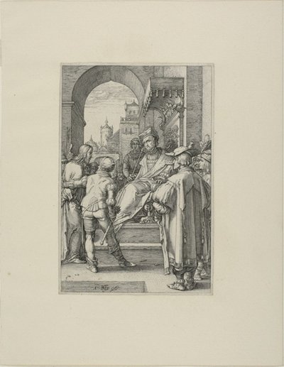 Kristus Pilatuksen edessä, levy viisi kirjasta Kristuksen kärsimys tekijältä Hendrick Goltzius