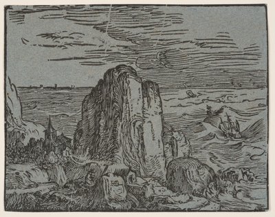 Kallio merenrannalla tekijältä Hendrick Goltzius